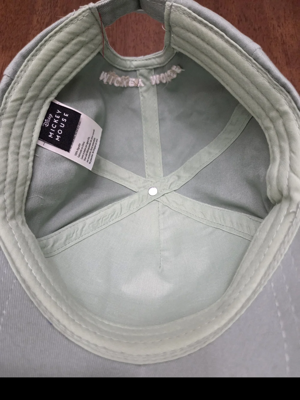 Disney Sage Green Baseball Cap with Mickey & Minnie Print